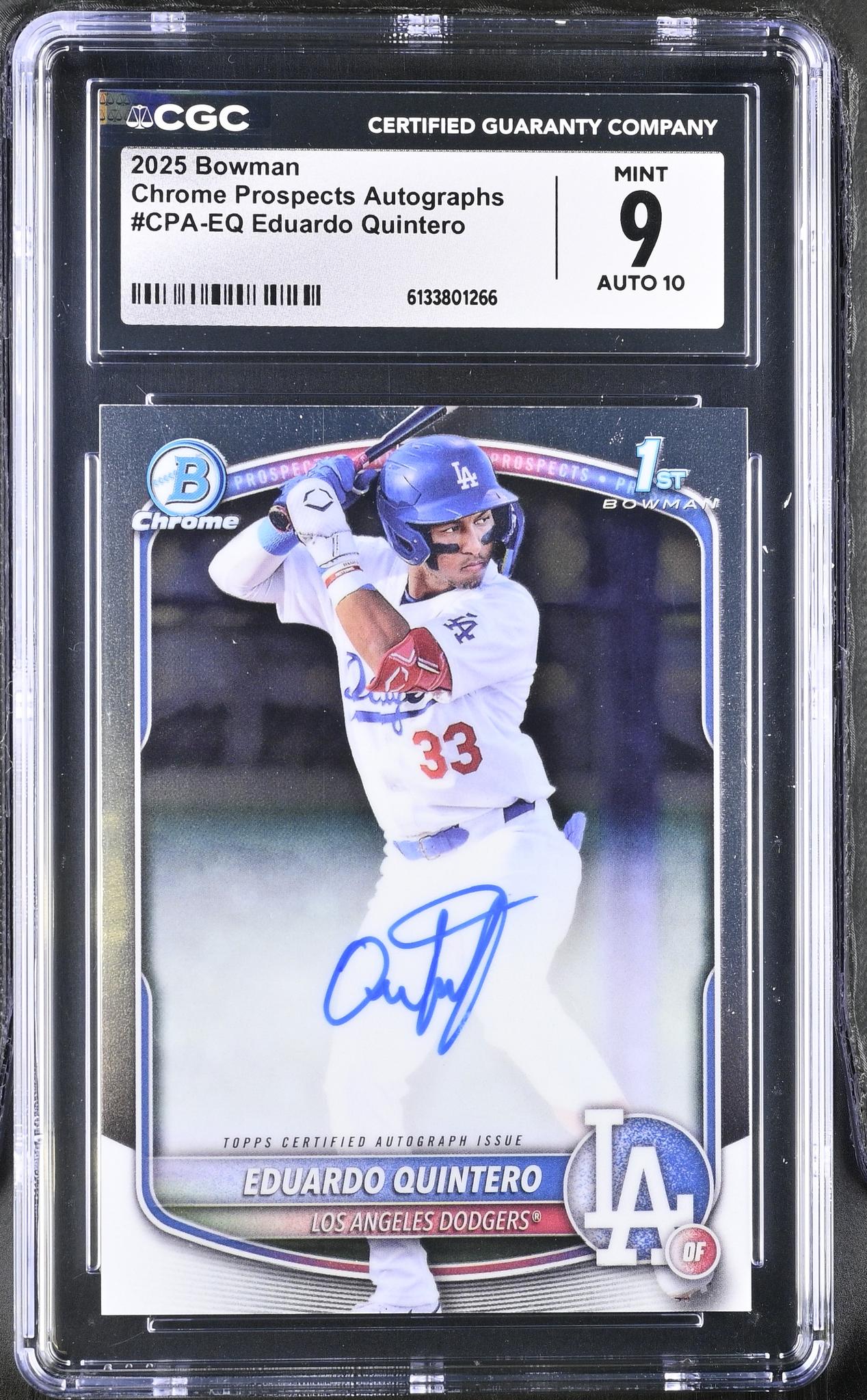 2025 Bowman #CPA-EQ Eduardo Quintero Chrome Prospects Autographs Auto CGC 9