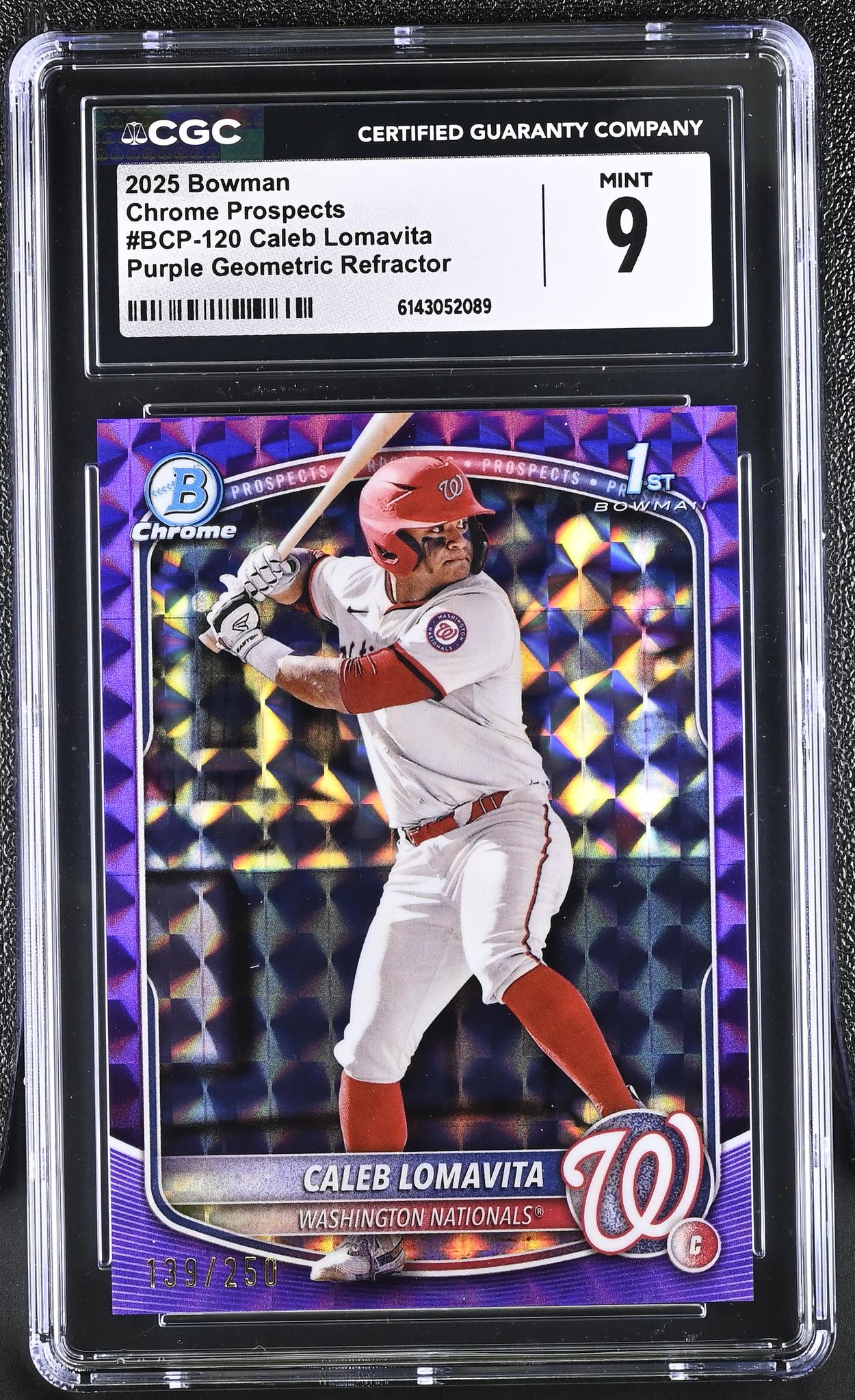 2025 Bowman #BCP-120 Caleb Lomavita Chrome Prospects /250 CGC 9