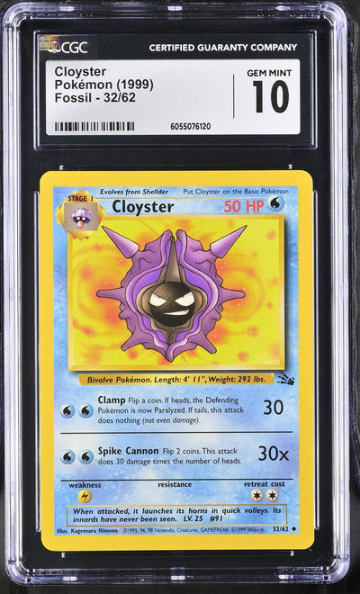Pokémon Fossil Cloyster #32/62 CGC 10