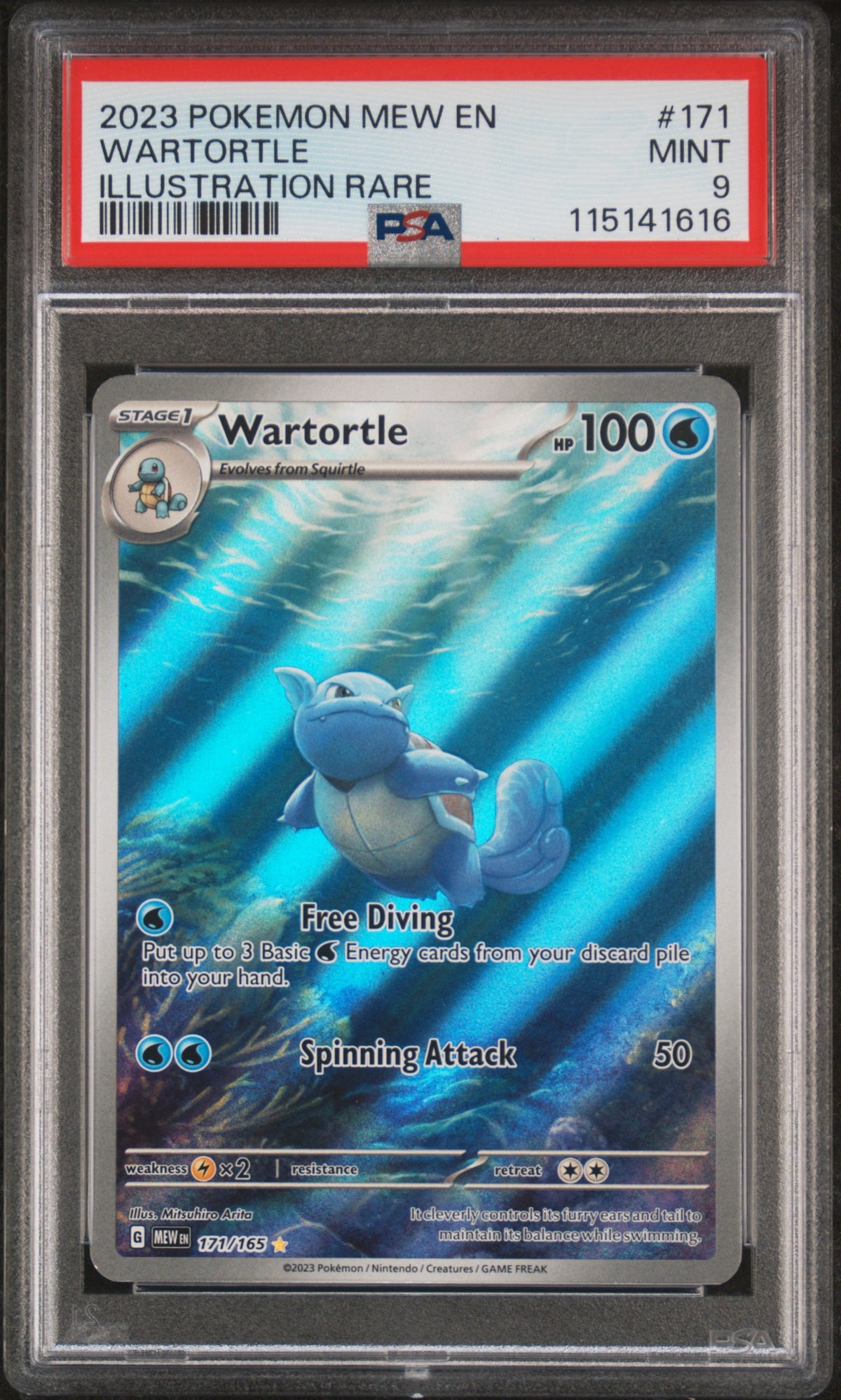 2023 Pokemon Scarlet and Violet 151 Illustration Rare Wartortle #171 PSA 9