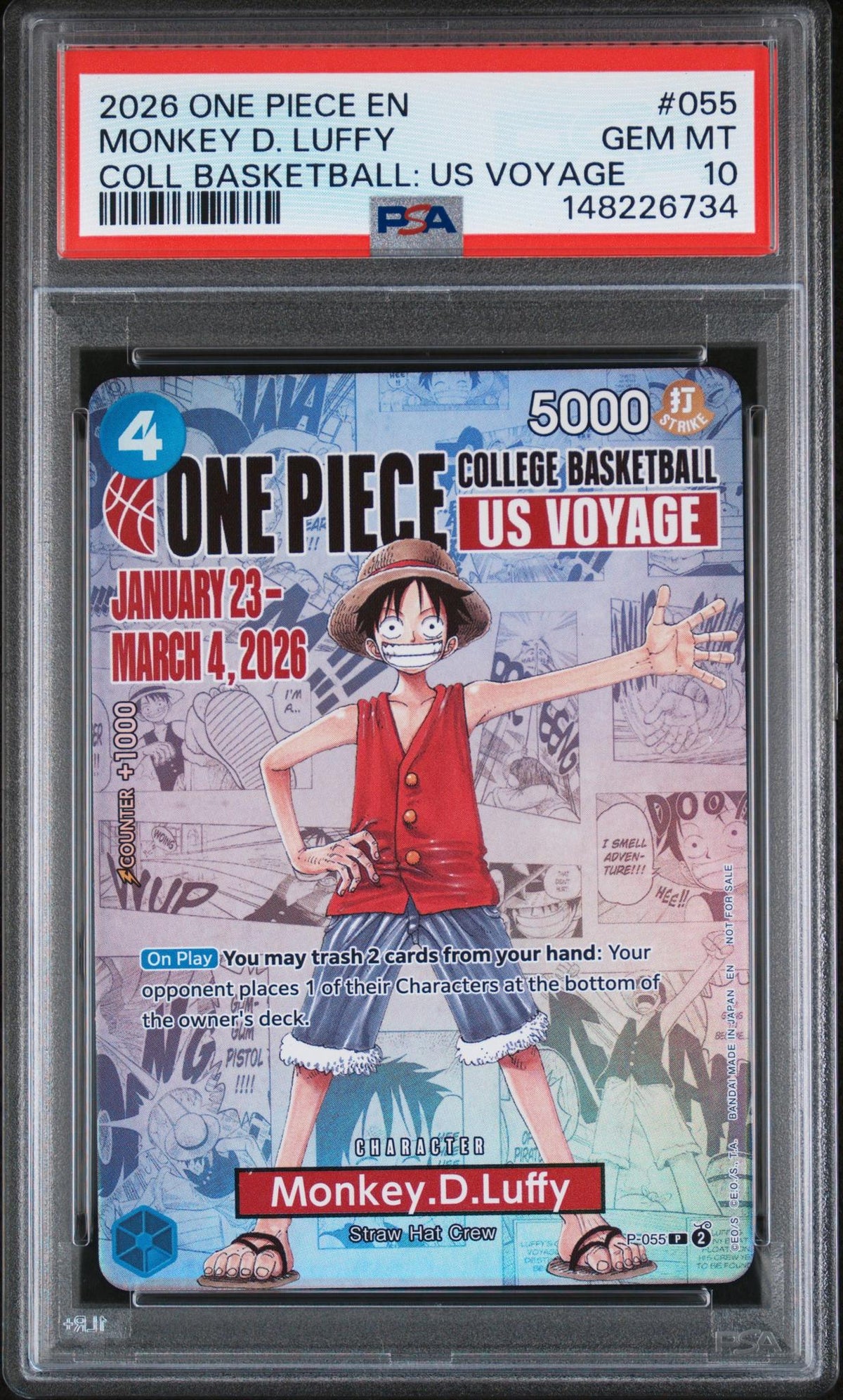 2026 One Piece Monkey D. Luffy #055 PSA 10