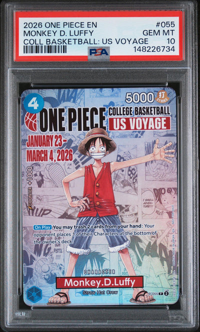 2026 One Piece Monkey D. Luffy #055 PSA 10