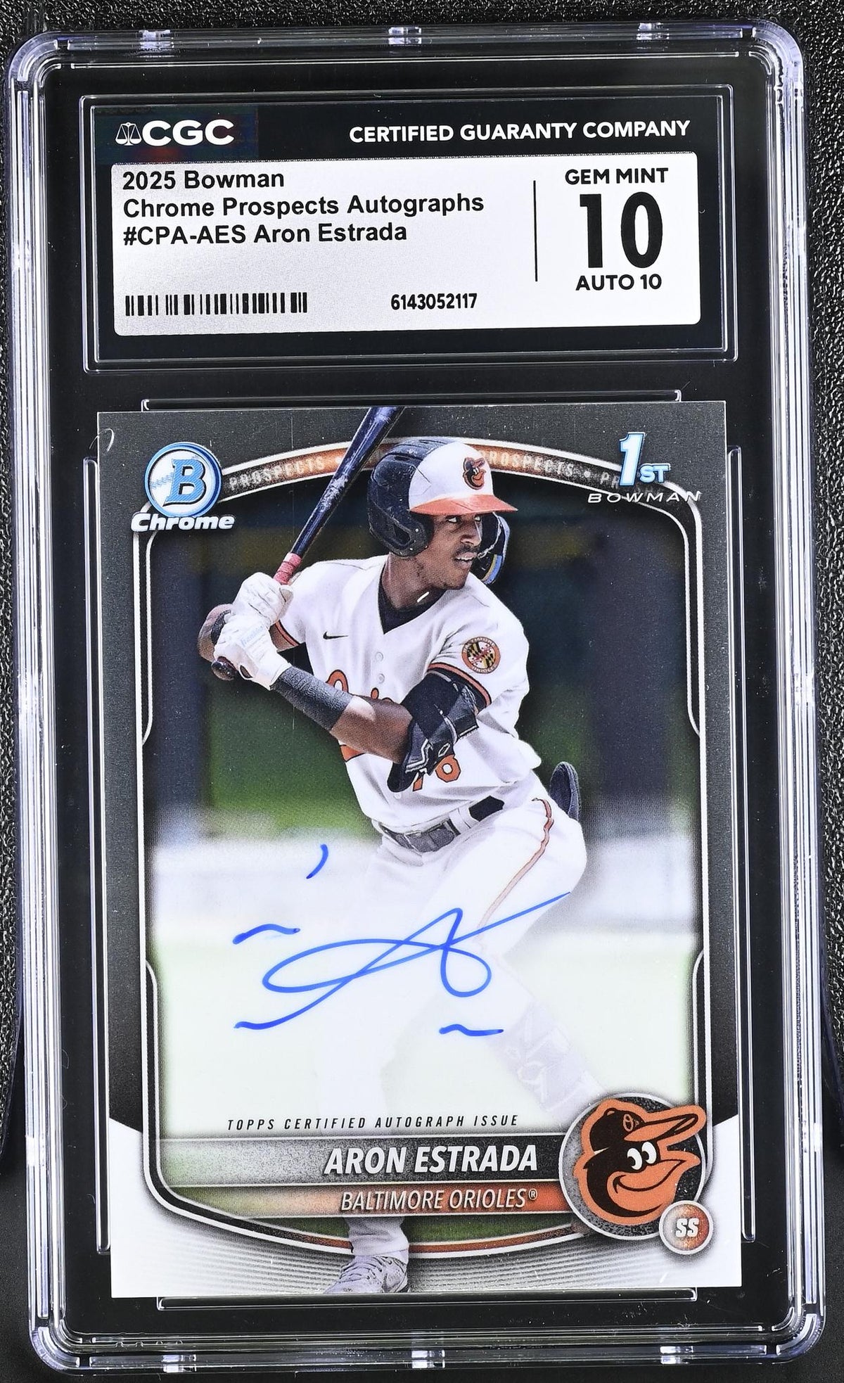 2025 Bowman #CPA-AES Aron Estrada Chrome Prospects Autographs Auto CGC 10