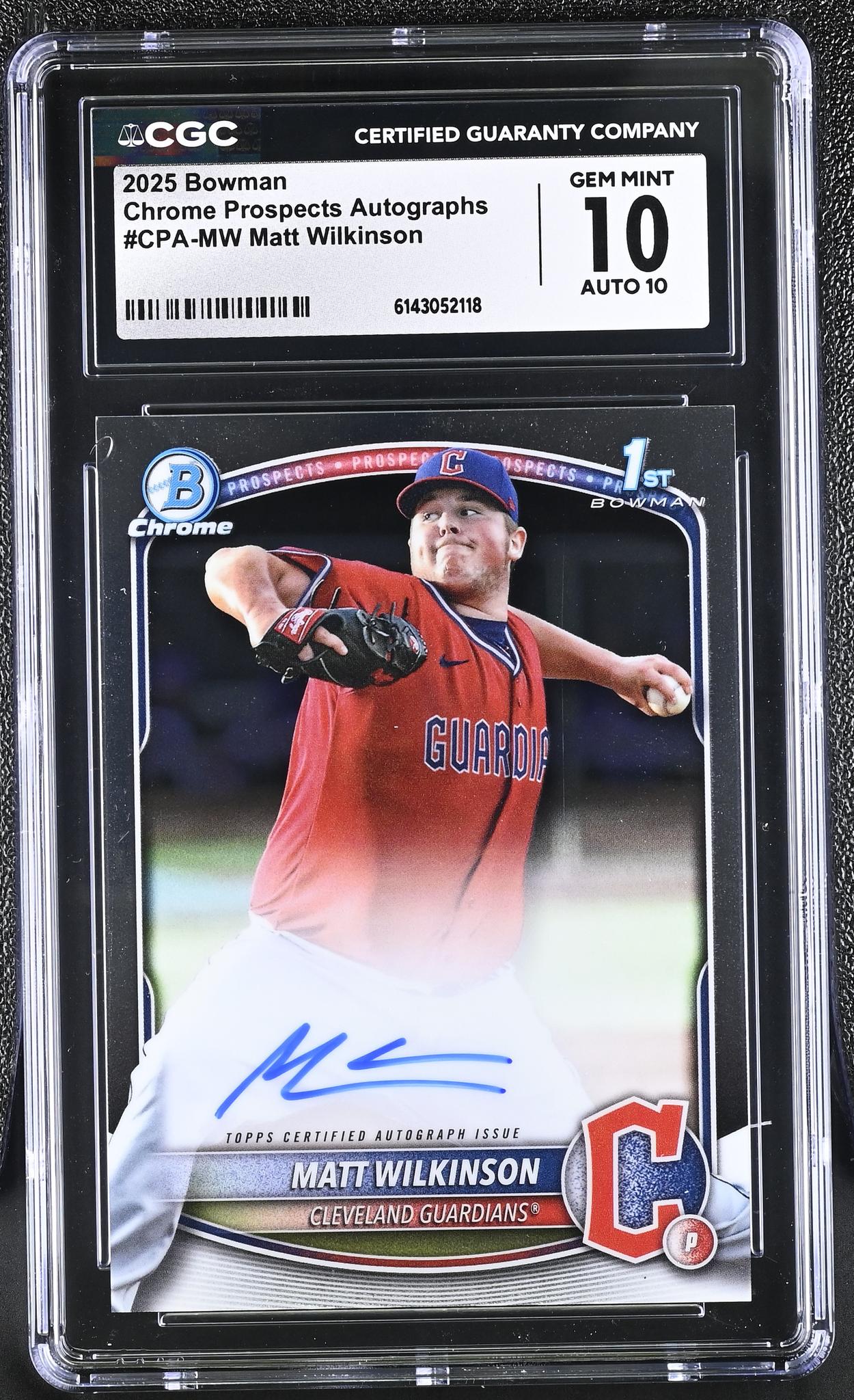 2025 Bowman #CPA-MW Matt Wilkinson Chrome Prospects Autographs Auto CGC 10