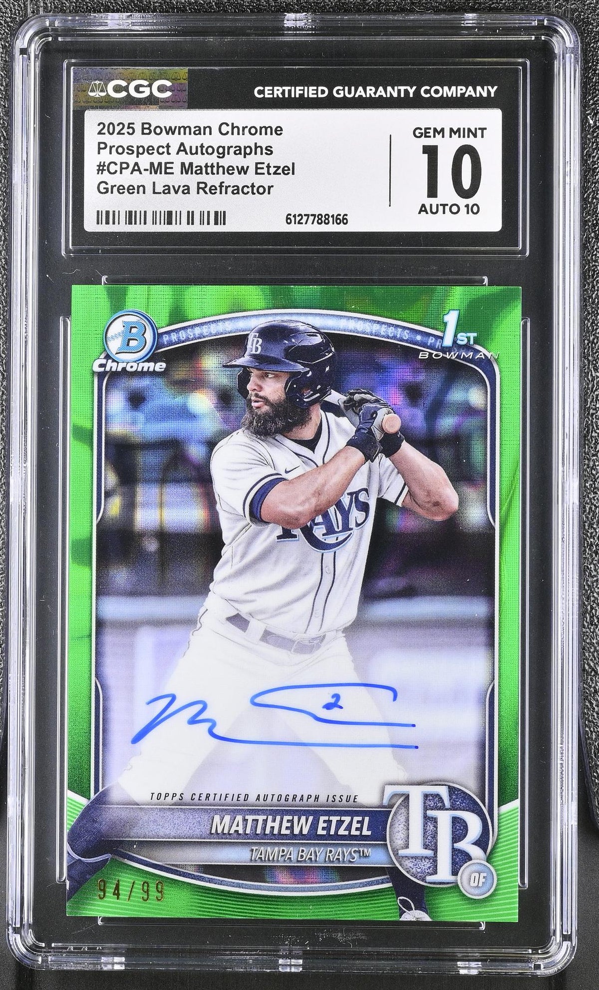 2025 Bowman Chrome #CPA-ME Matthew Etzel Prospect Autographs /99 Auto CGC 10