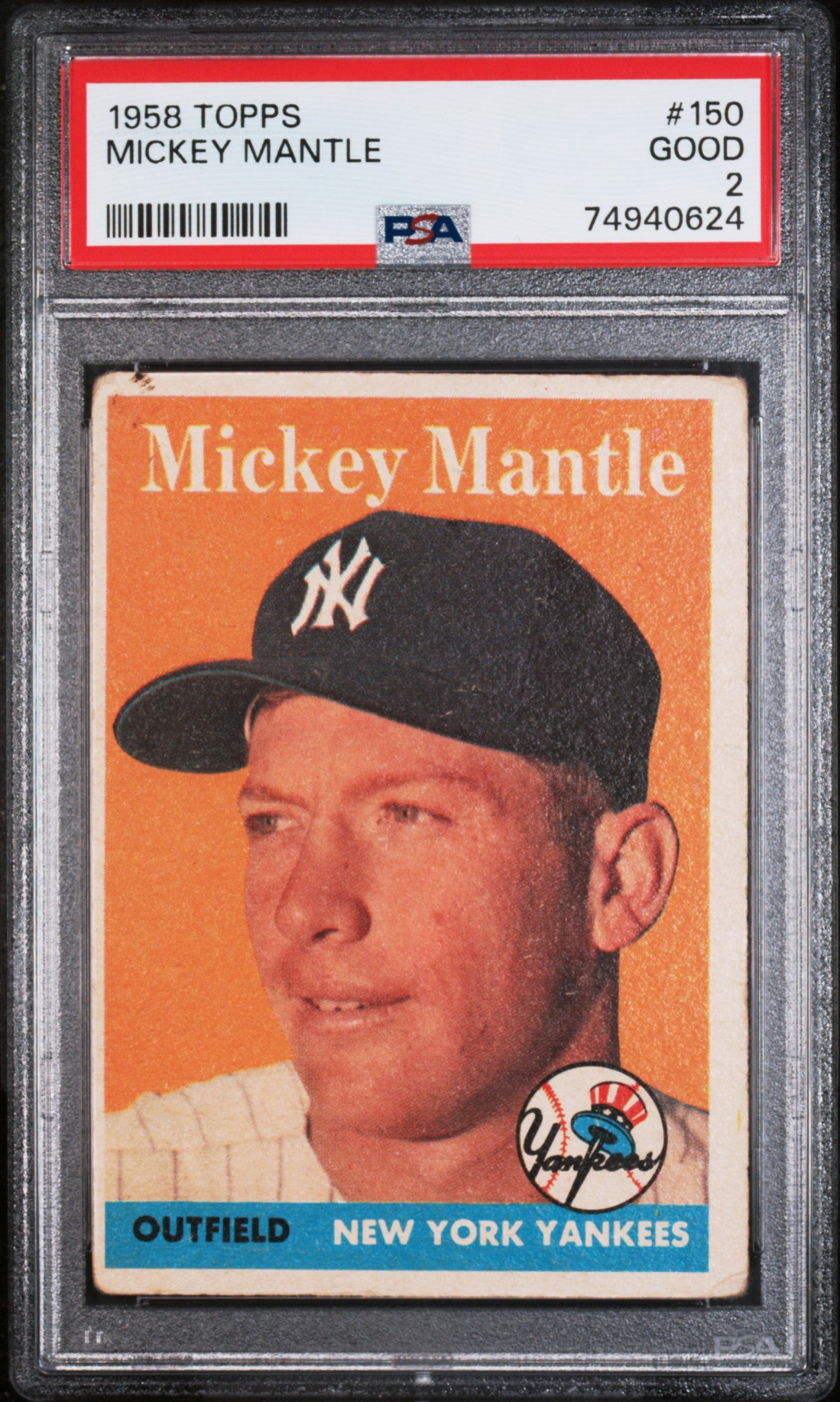 1958 Topps Mickey Mantle #150 PSA 2
