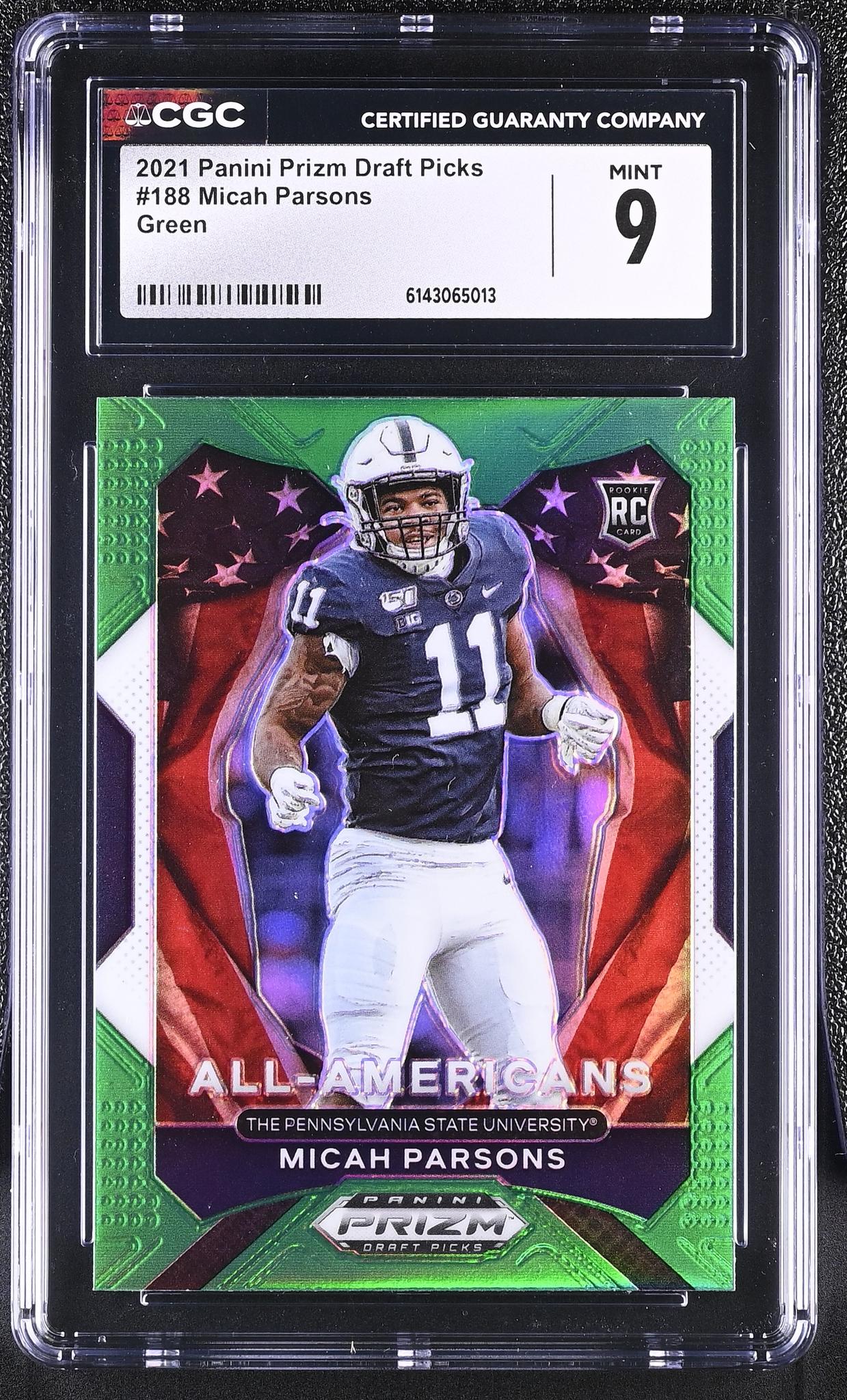 2021 Prizm #188 Micah Parsons All-Americans CGC 9