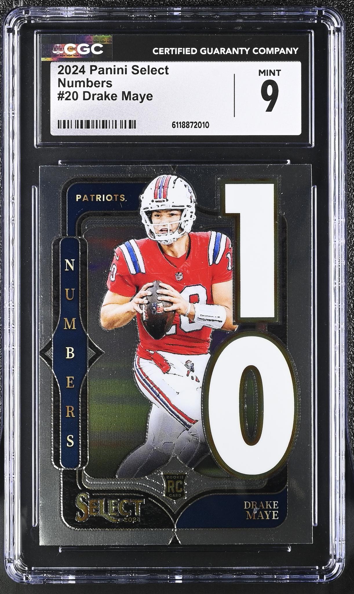 2024 Select #20 Drake Maye Numbers CGC 9