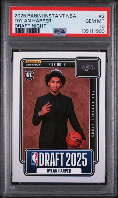 2025 Panini Instant Draft Night Dylan Harper #2 /5547 PSA 10