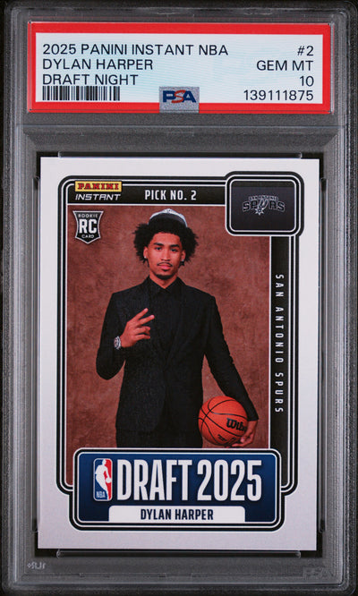 2025 Panini Instant Draft Night Dylan Harper #NBADN2 /5547 /1 PSA 10