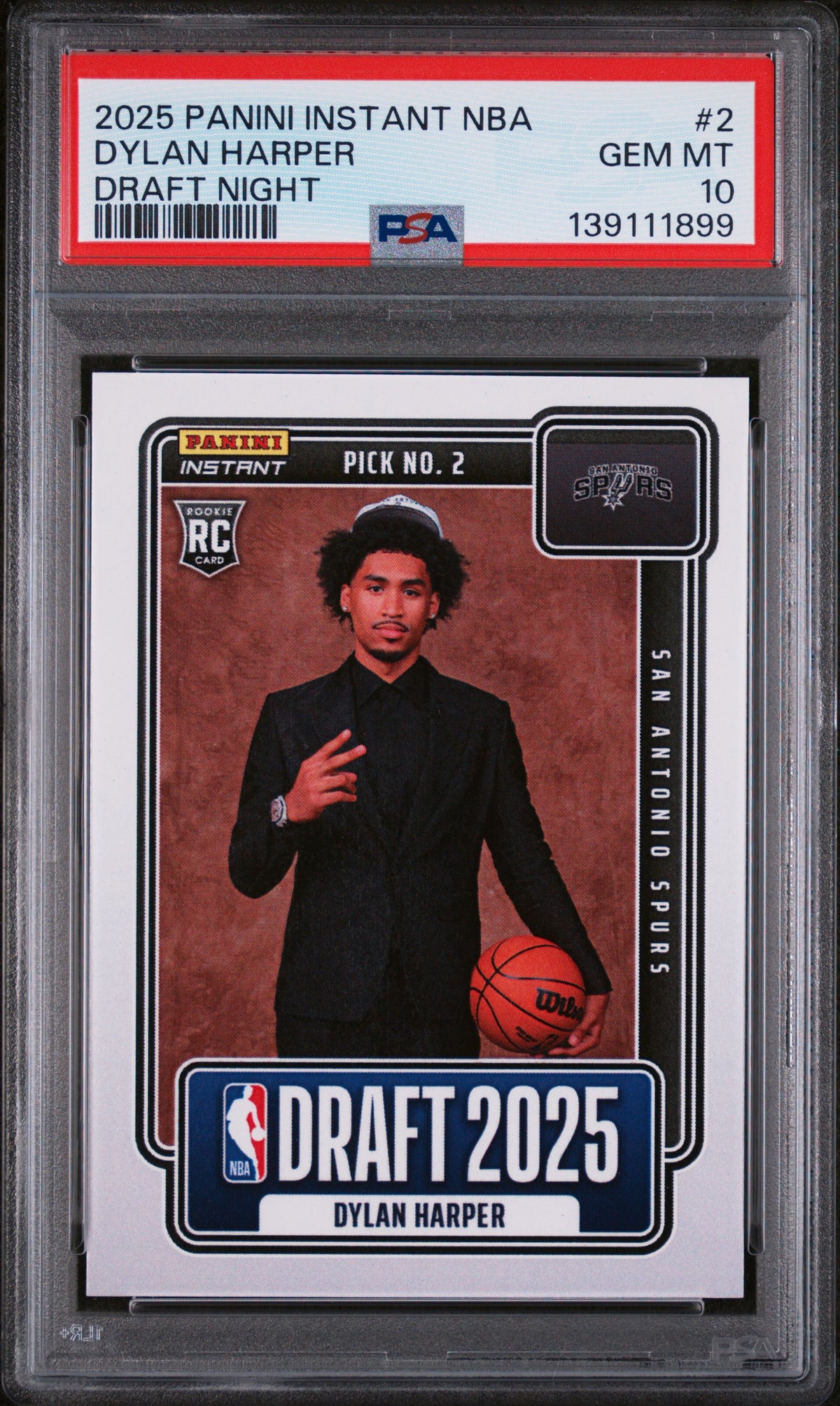 2025 Panini Instant Draft Night Dylan Harper #NBADN2 /5547 PSA 10