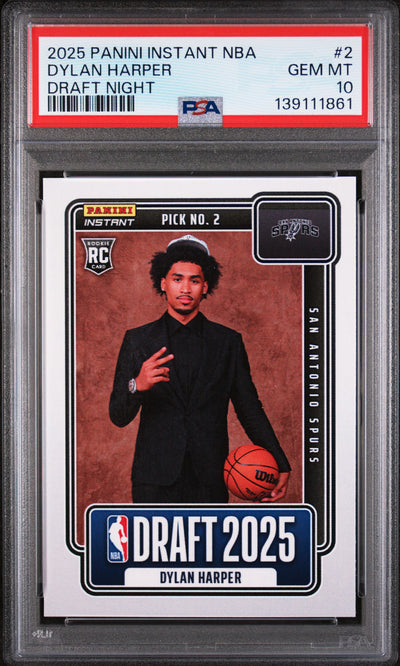 2025 Panini Instant Draft Night Dylan Harper #NBADN2 /5547 /1 PSA 10