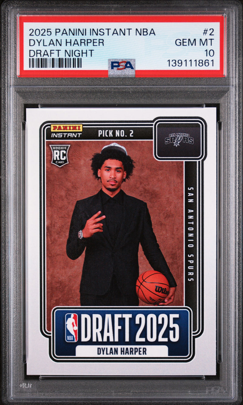 2025 Panini Instant Draft Night Dylan Harper #NBADN2 /5547 /1 PSA 10