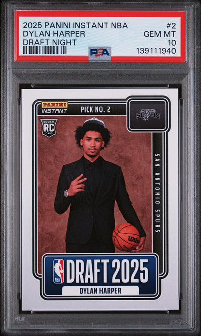 2025 Panini Instant Draft Night Dylan Harper #NBADN-2 /5547 PSA 10