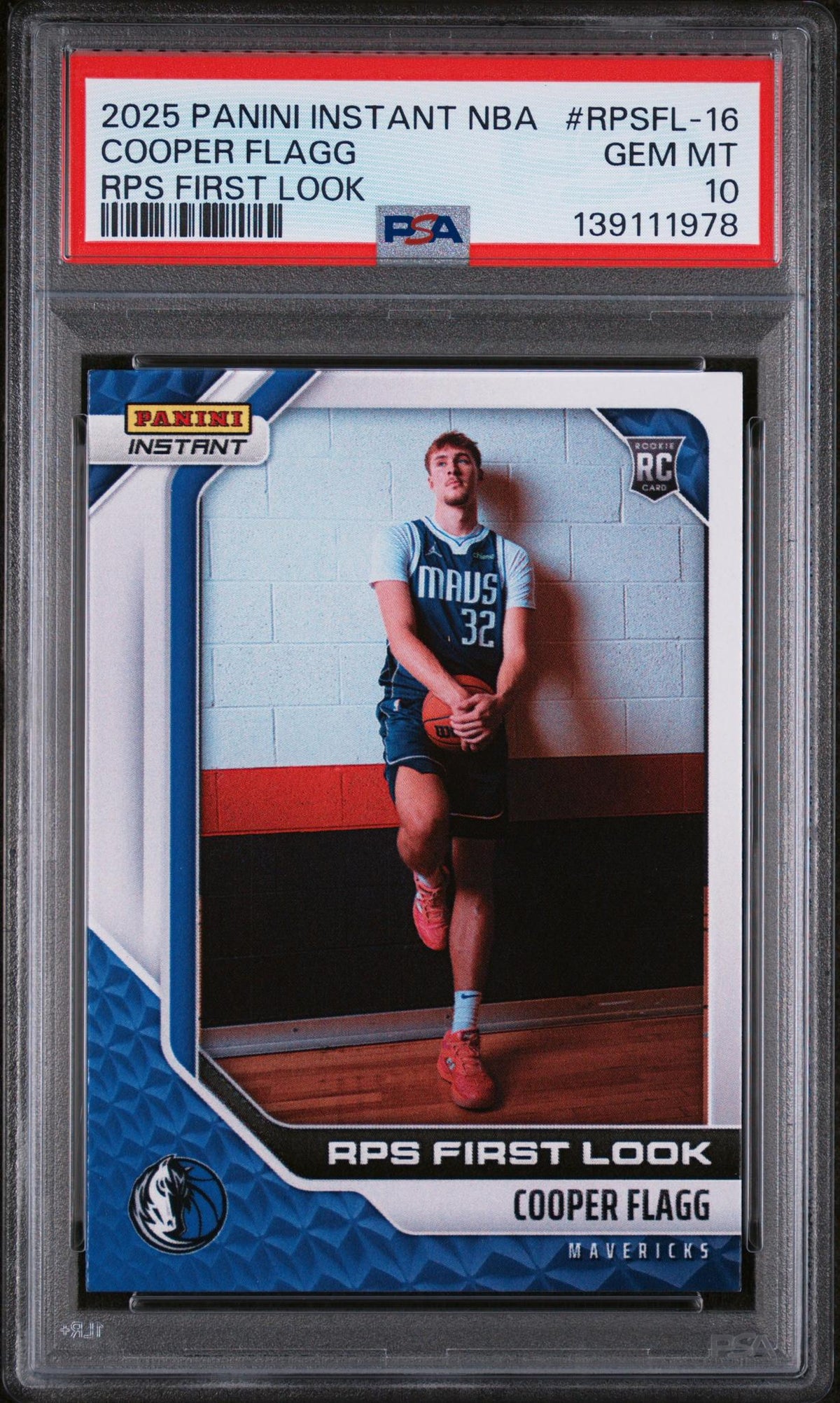 2025 Panini Instant NBA Rps First Look Cooper Flagg #RPSFL-16 /12312 PSA 10