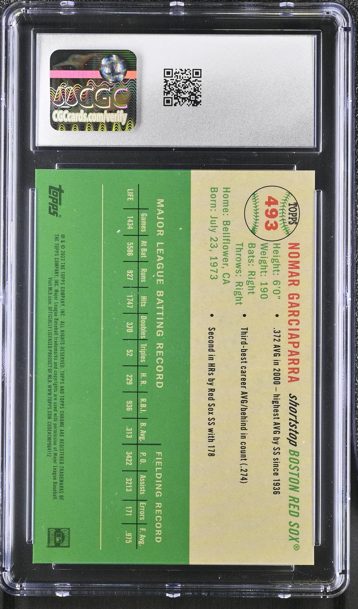 2023 Topps Chrome #493 Nomar Garciaparra Platinum Anniversary /100 CGC 10