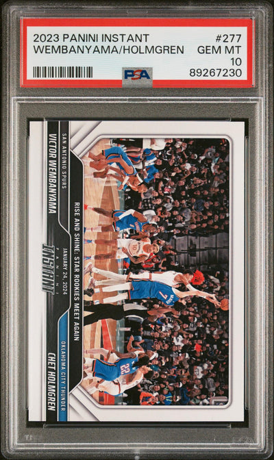 2023 Panini Instant Victor Wembanyama/Chet Holmgren #277 Rise and Shine: Star Rookies Meet Again 1/3302 PSA 10