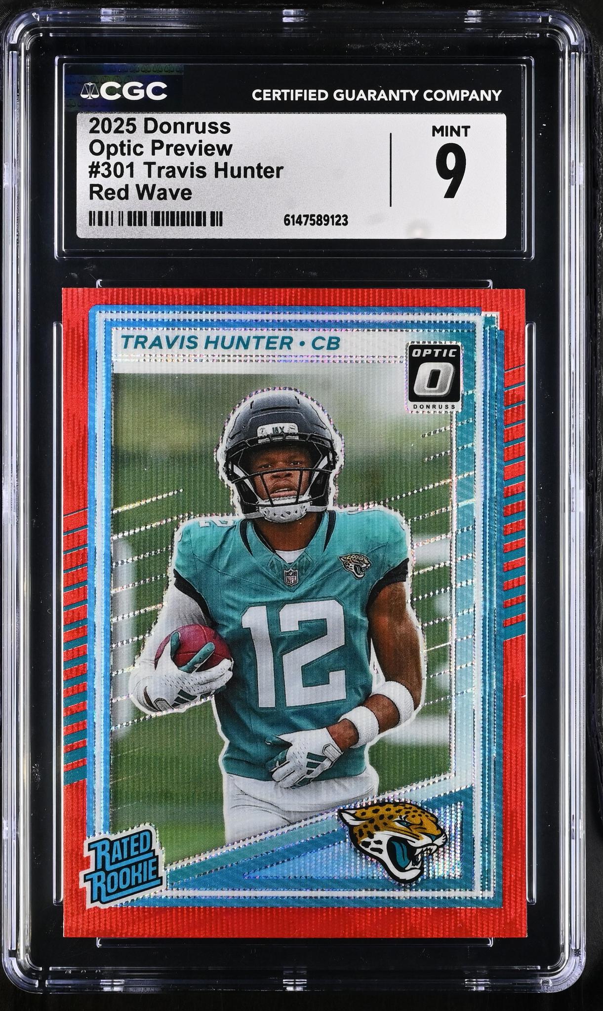 2025 Donruss #301 Travis Hunter Optic Preview CGC 9