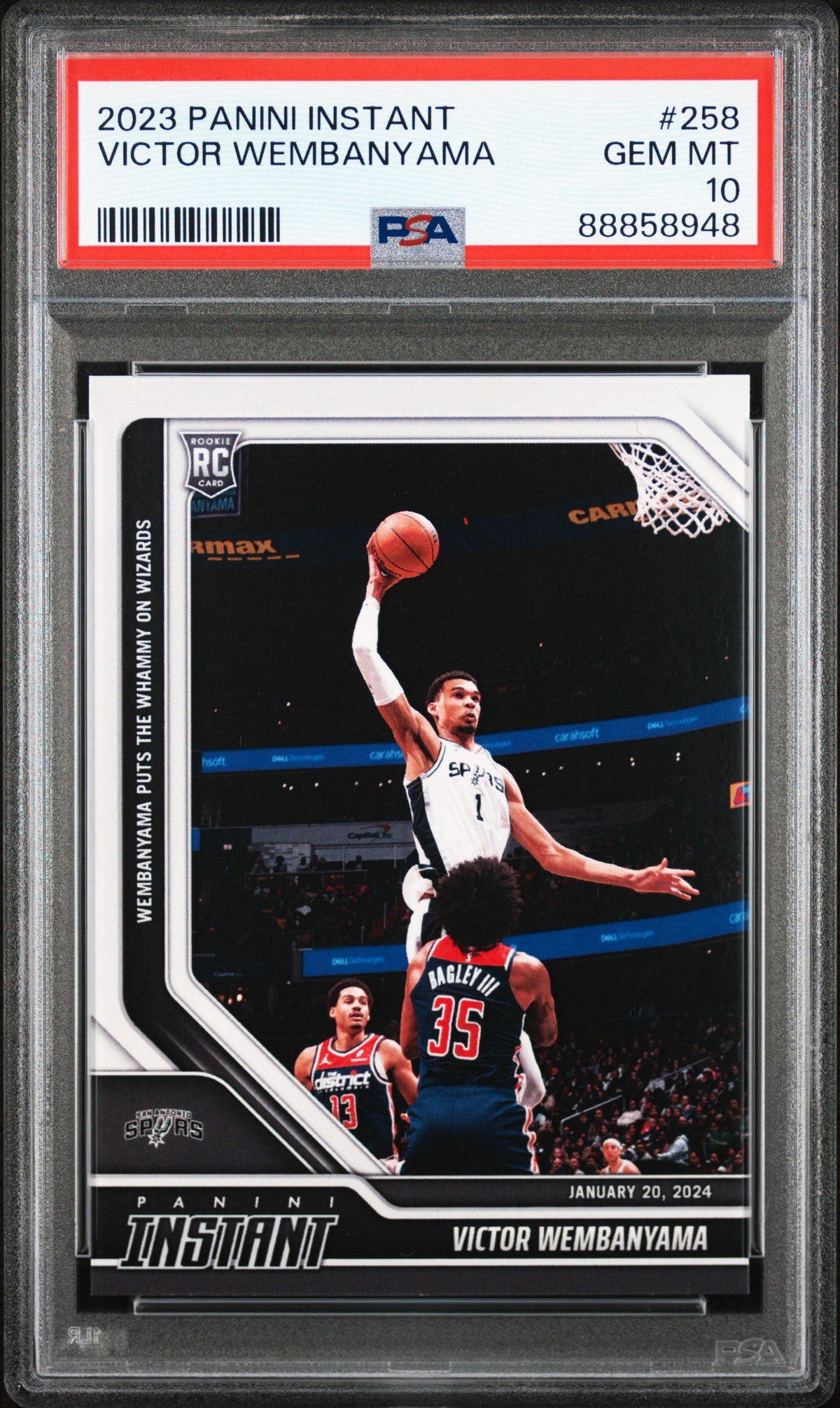 2023 Panini Instant Victor Wembanyama #258 /2647 PSA 10