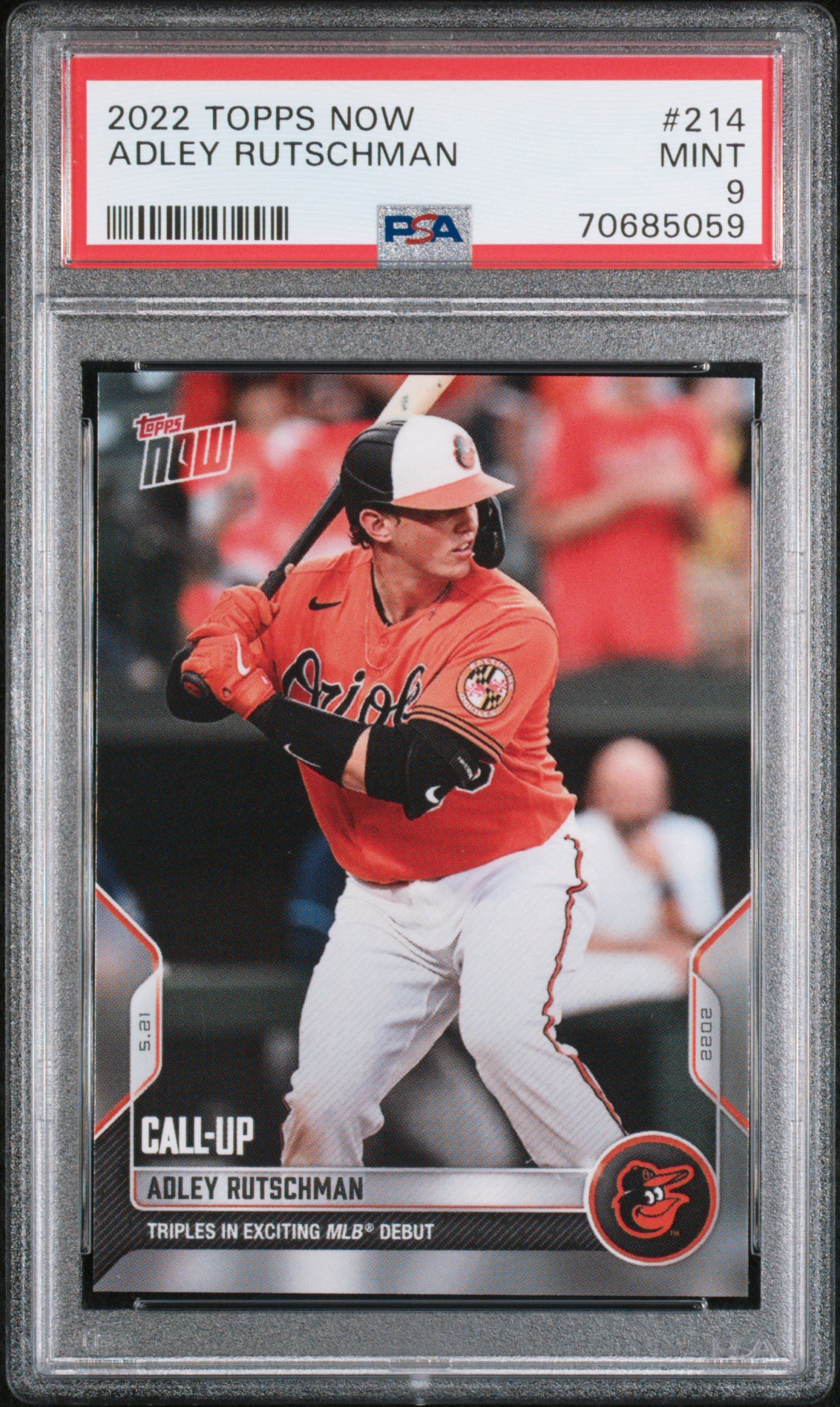 2022 Topps Now Adley Rutschman #214 /8430 PSA 9