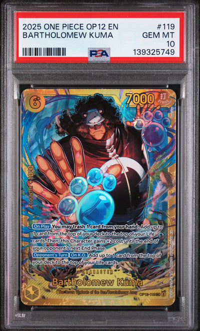 2025 One Piece Card Game Bartholomew Kuma #119 PSA 10