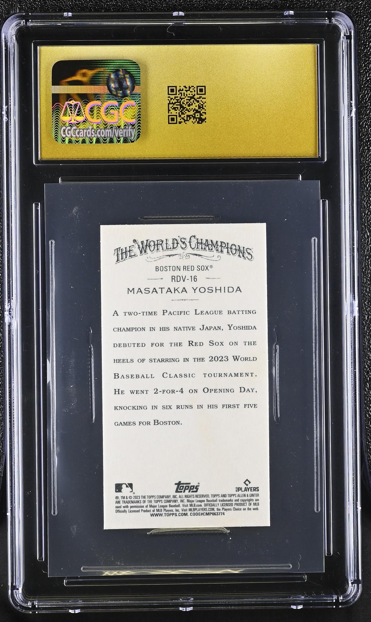 2023 Allen & Ginter # Masataka Yoshida Rookies Design Variations Mini CGC 10