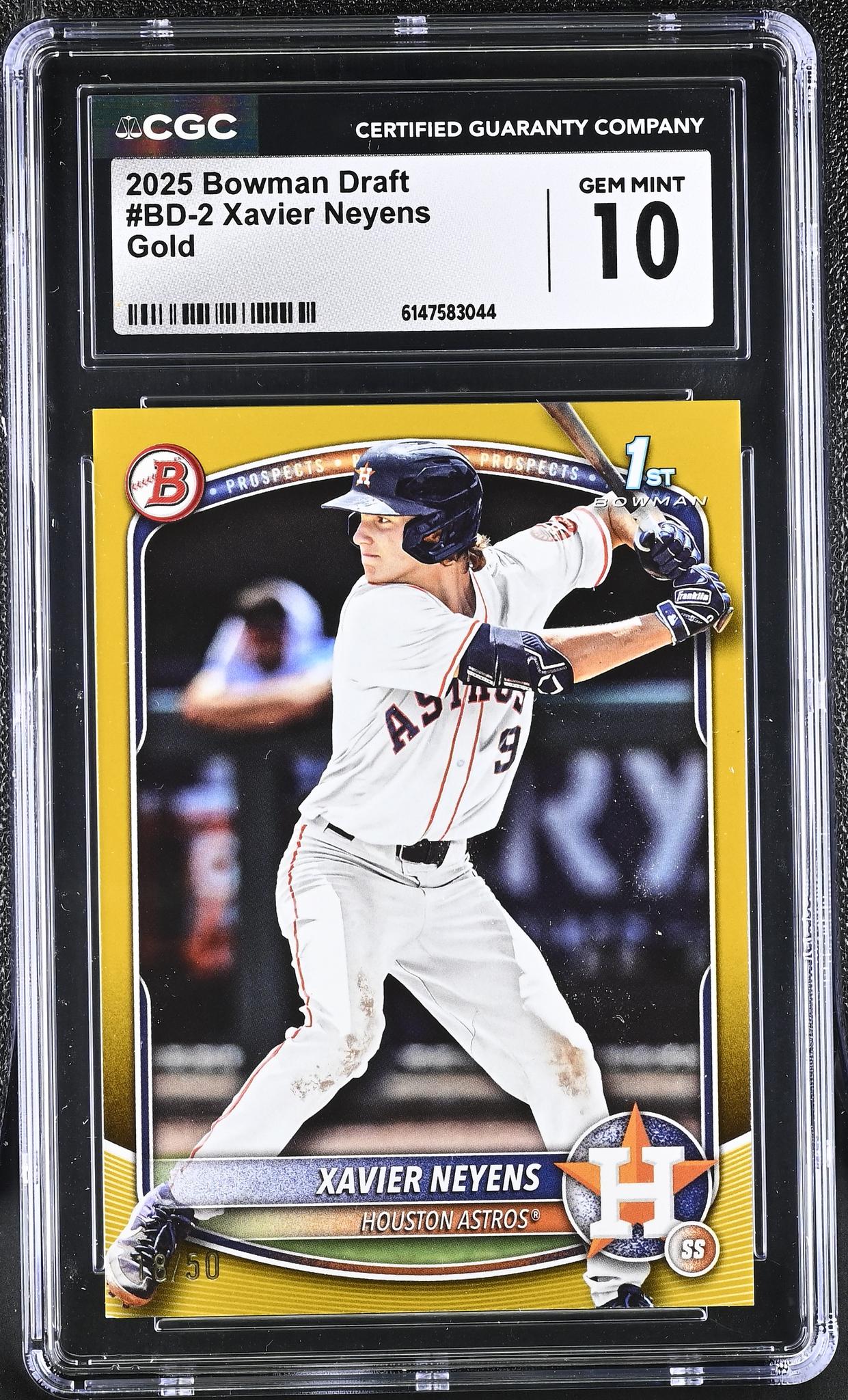 2025 Bowman #BD-2 Xavier Neyens Prospects /50 CGC 10