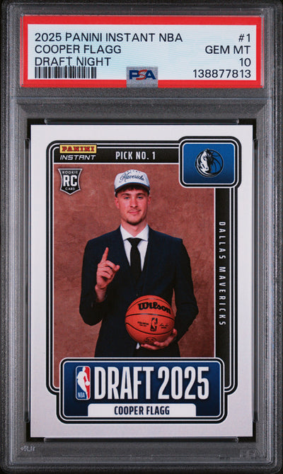 2025 Panini Instant NBA Draft Night Cooper Flagg #NBADN-1 /68380 PSA 10