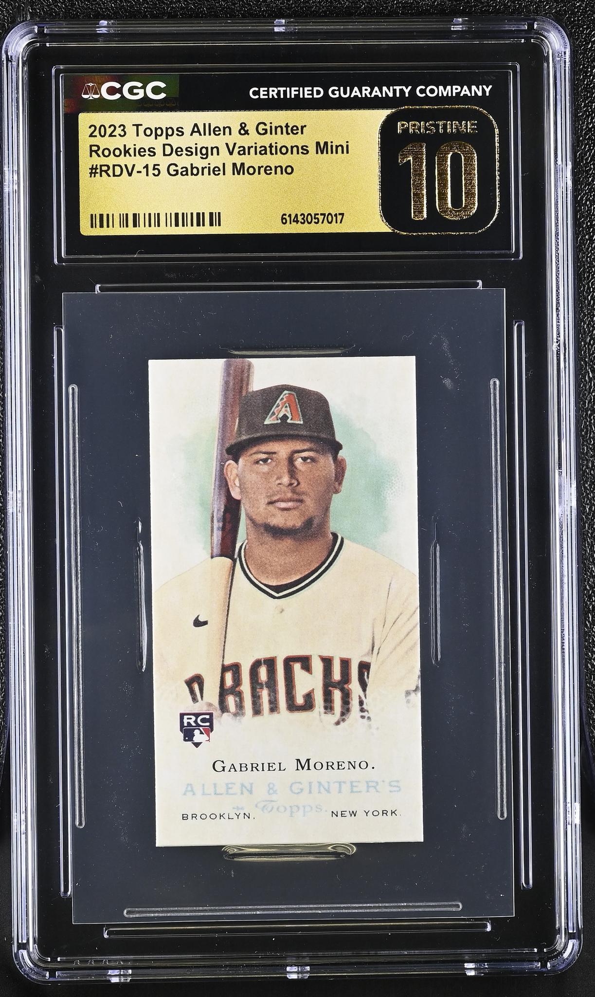 2023 Allen & Ginter #RDV-15 Gabriel Moreno Rookies Design Variations Mini CGC 10