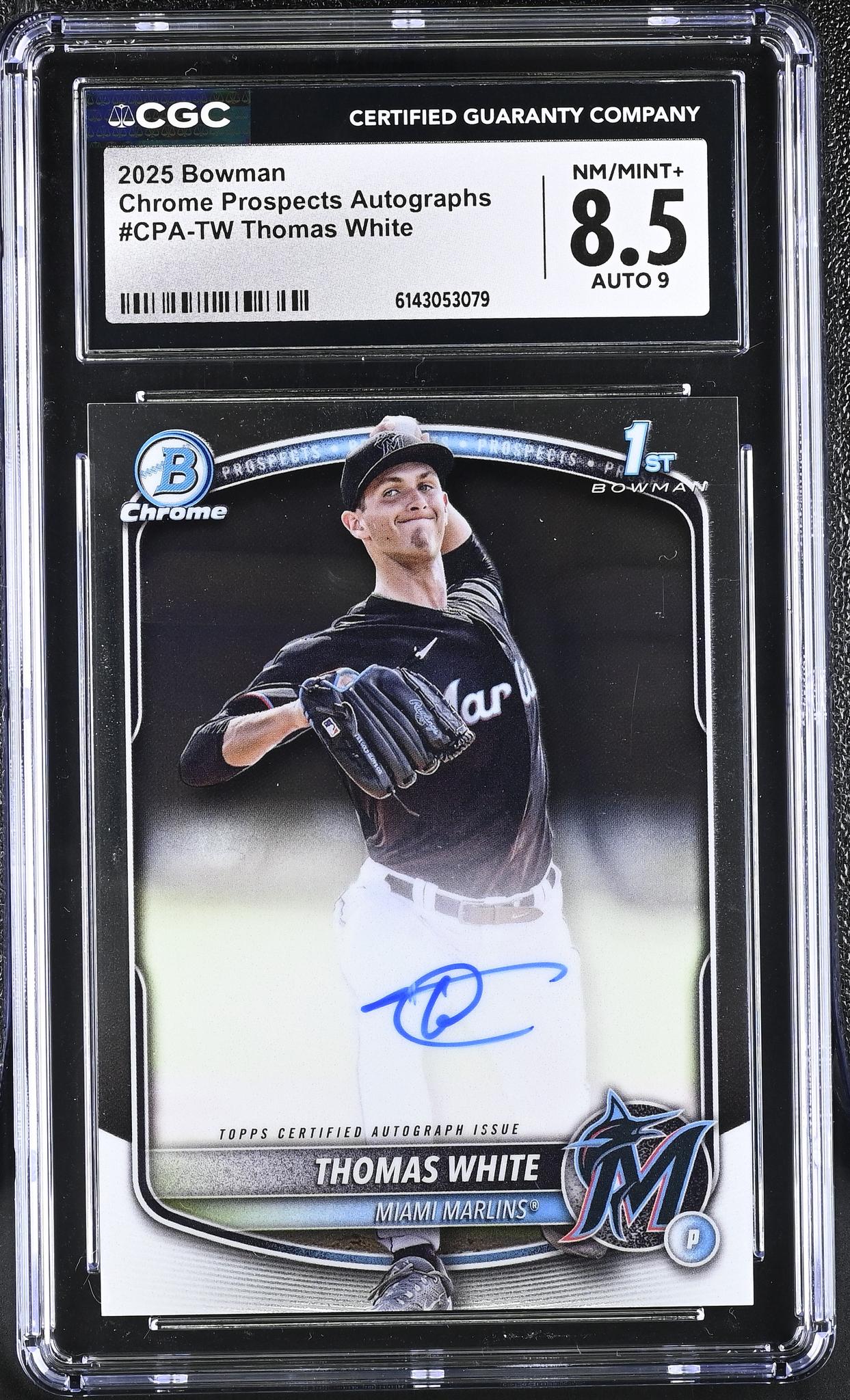 2025 Bowman #CPA-TW Thomas White Chrome Prospects Autographs Auto CGC 8.5