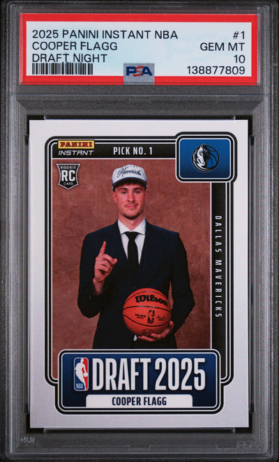 2025 Panini Instant NBA Draft Night Cooper Flagg #NBADN-1 /68380 /1 PSA 10