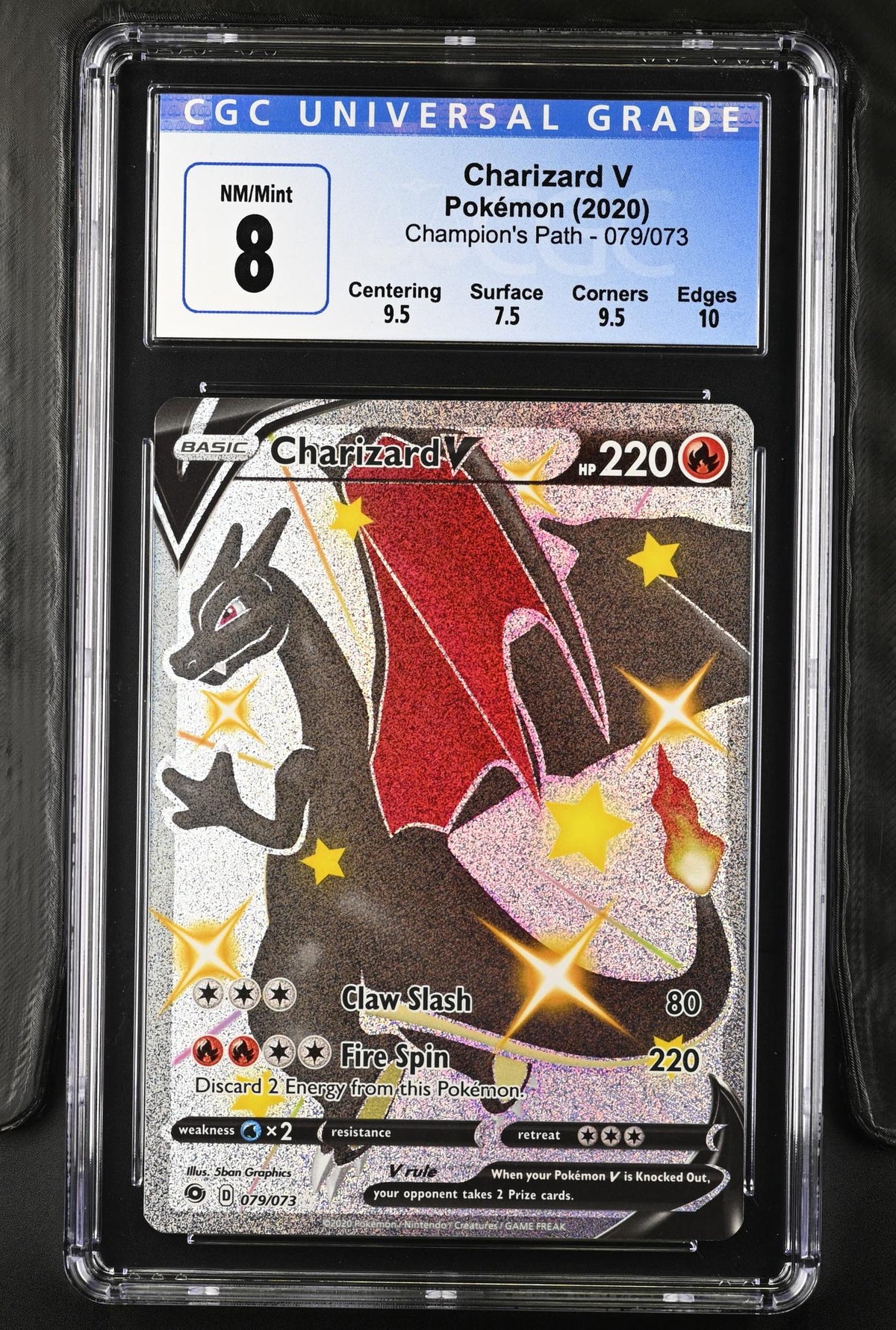 2020 Pokemon #079/073 Charizard V Champion's Path CGC 8