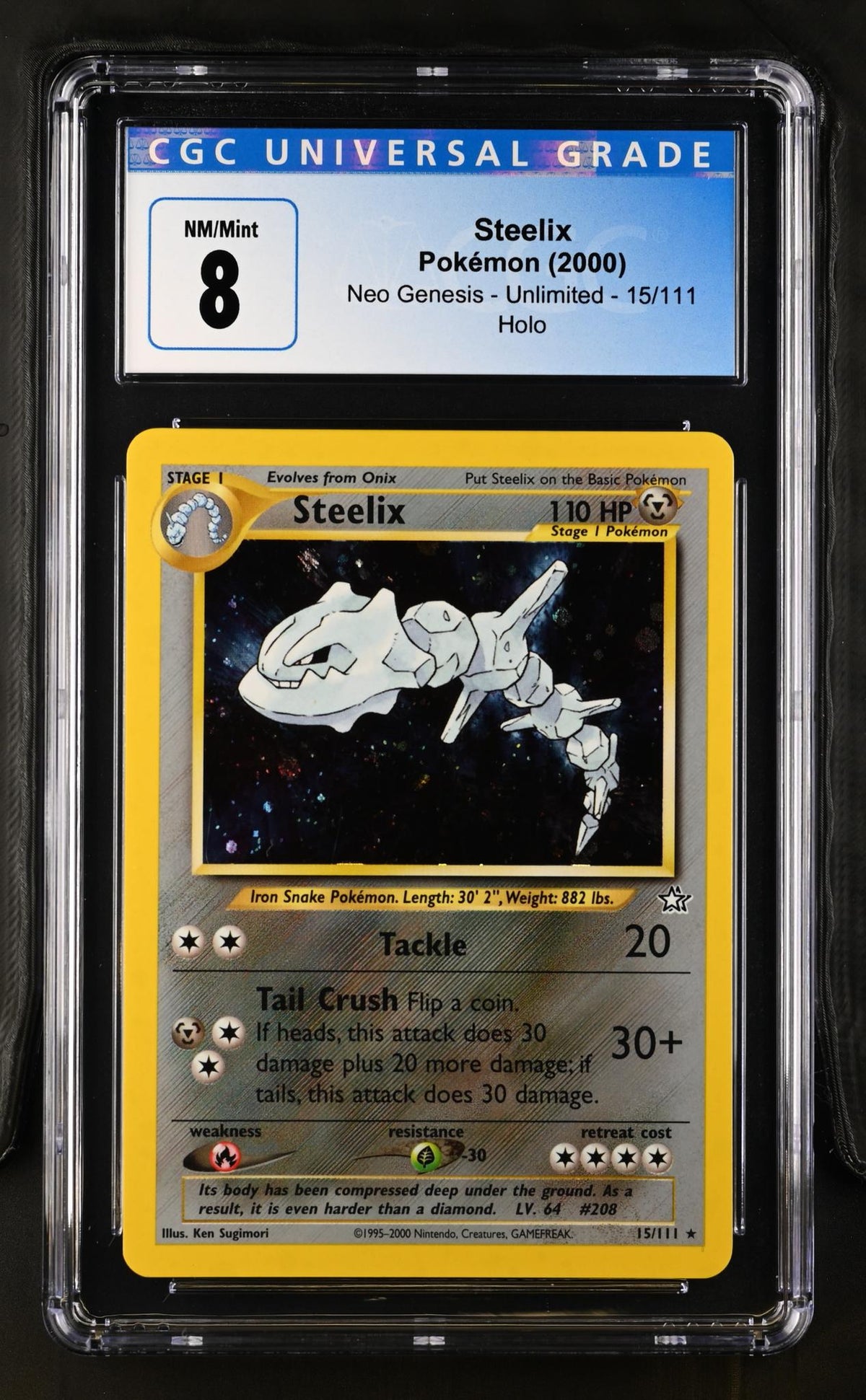 2000 Pokemon #15/111 Steelix Neo Genesis - Unlimited CGC 8
