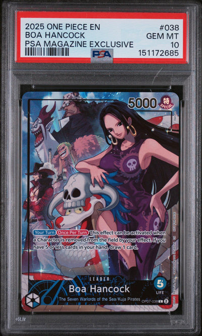 One Piece Card Game Boa Hancock #038 PSA Magazine Exclusive PSA 10