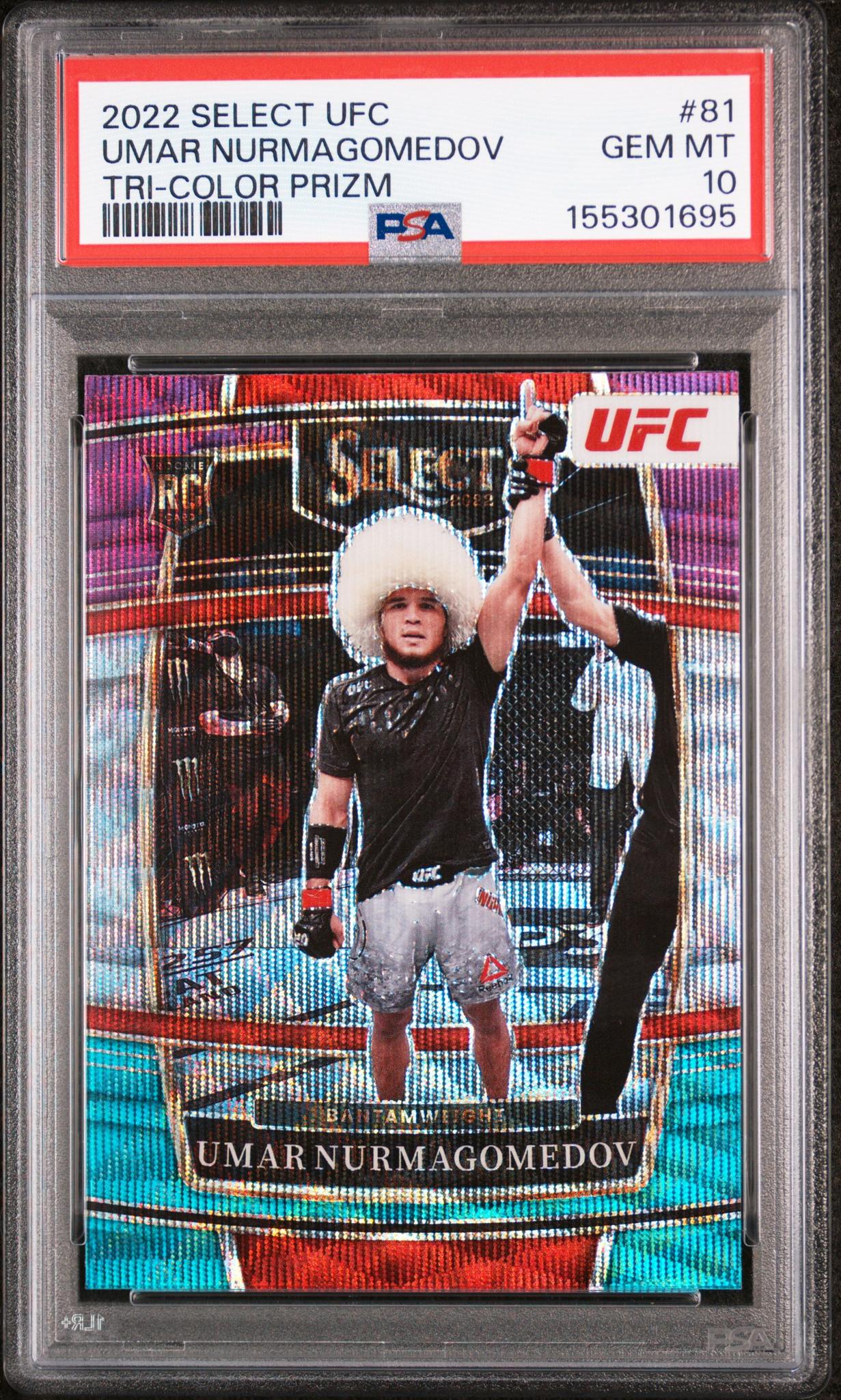 2022 Panini Select UFC Tri-Color Prizm Umar Nurmagomedov #81 PSA 10