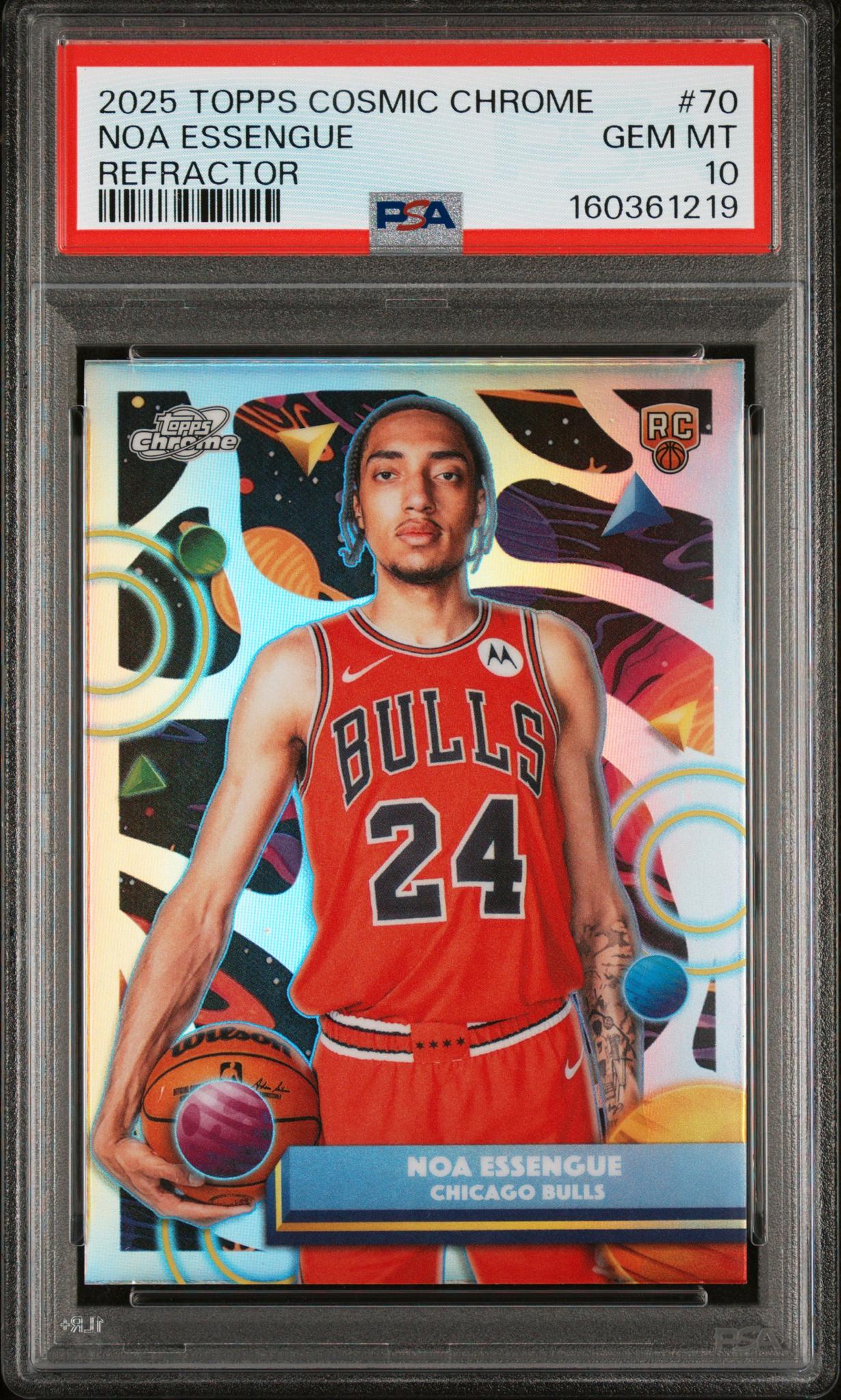 2025 Topps Cosmic Chrome Refractor Noa Essengue #70 PSA 10