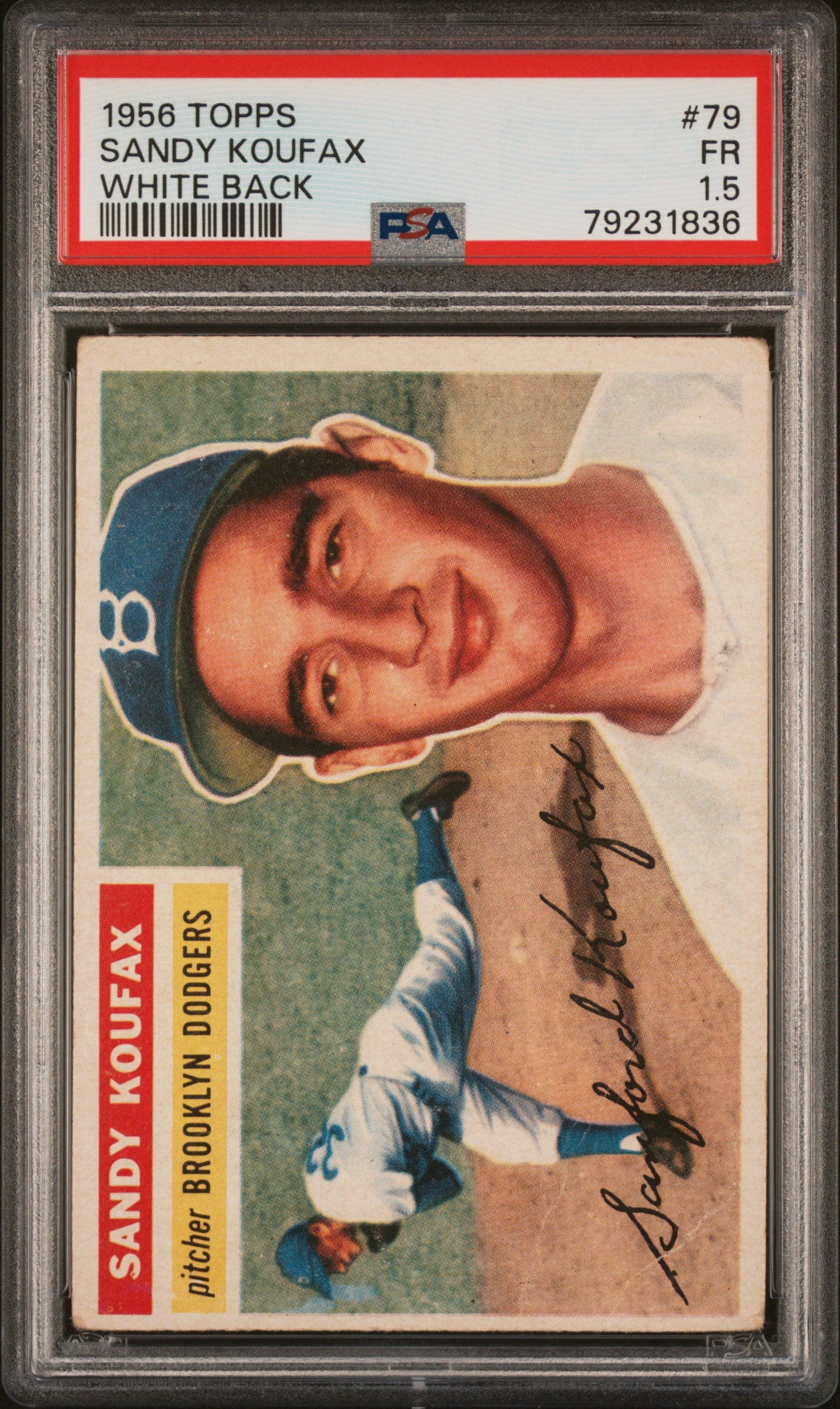1956 Topps White Back Sandy Koufax #79 PSA 1.5