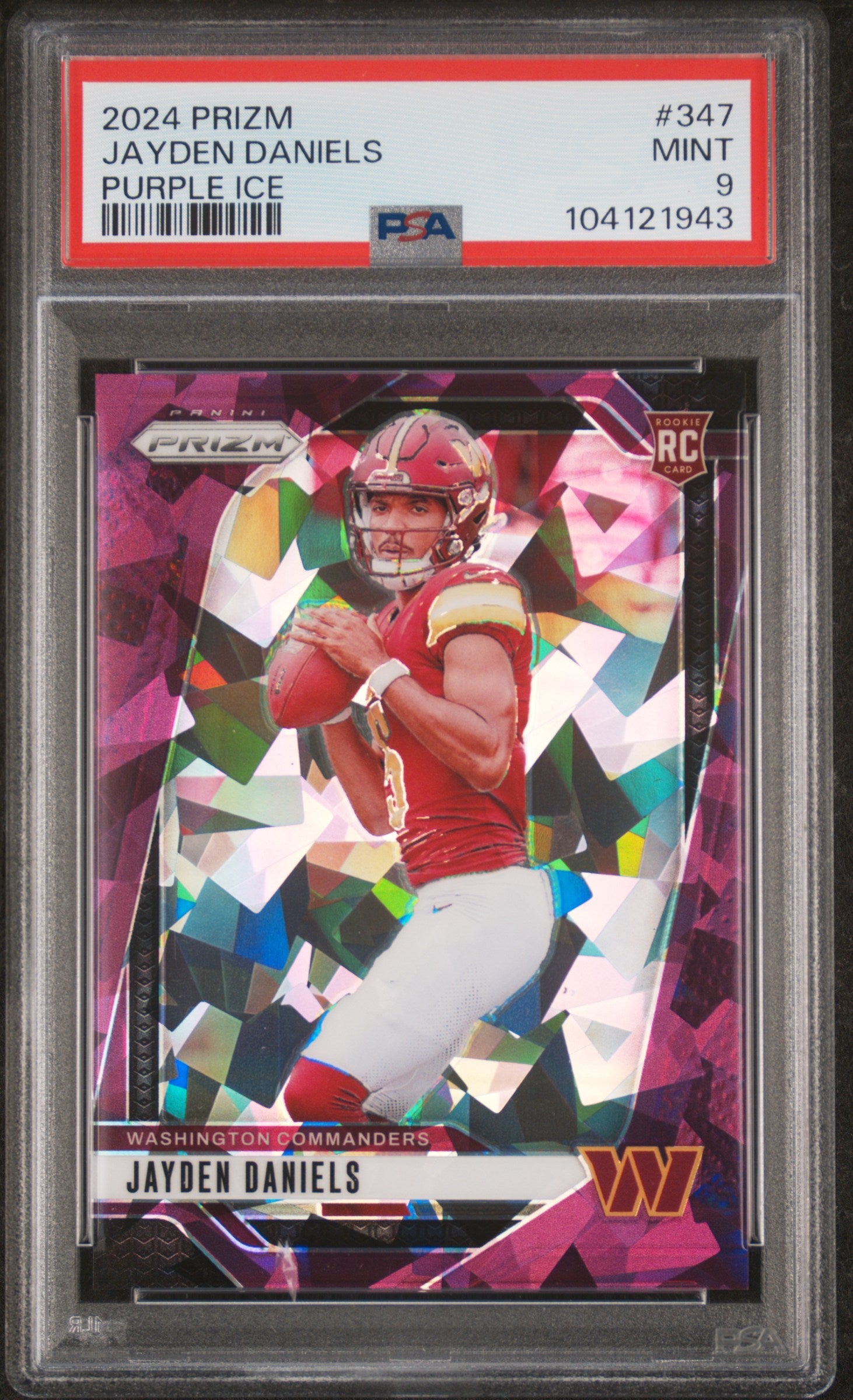 2024 Panini Prizm Purple Ice Prizm Jayden Daniels #347 /225 PSA 9