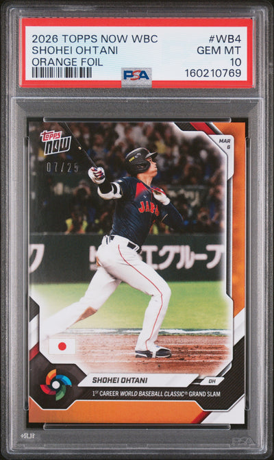 2026 Topps Now Shohei Ohtani #WB4 Orange Foil /25 PSA 10