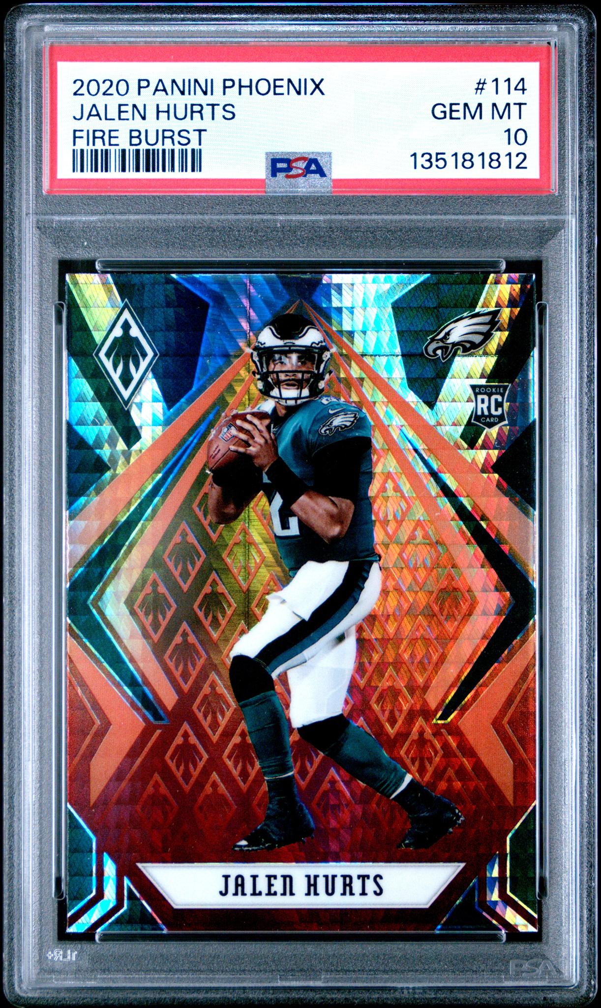 2020 Panini Phoenix Fire Burst Jalen Hurts #114 PSA 10