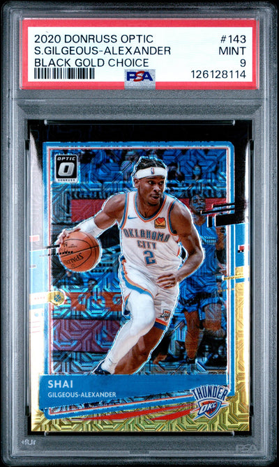 2020-21 Donruss Optic Shai Gilgeous-Alexander #143 Black Gold Choice /8 PSA 9