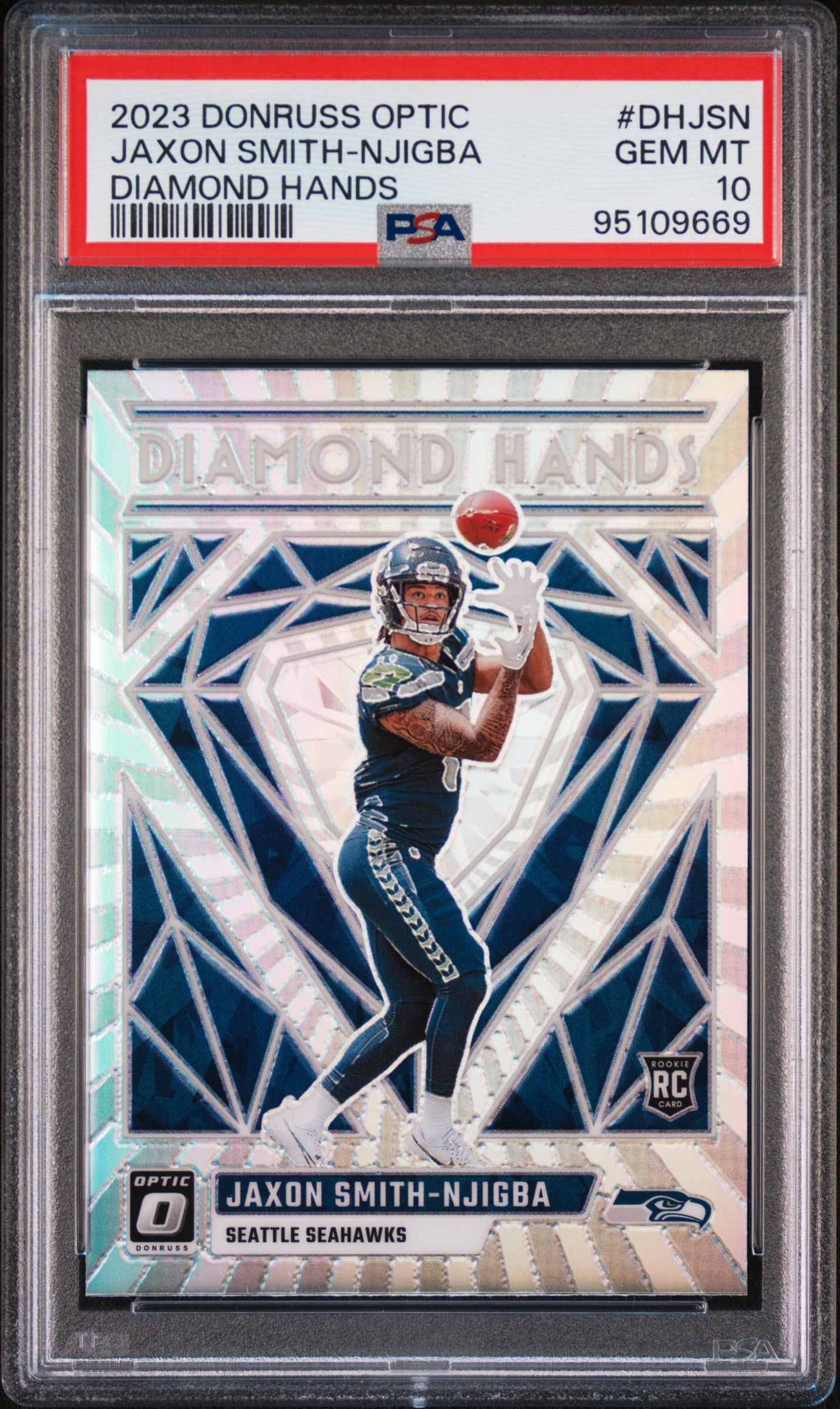 2023 Donruss Optic Diamond Hands Jaxon Smith-Njigba #DHJSN PSA 10