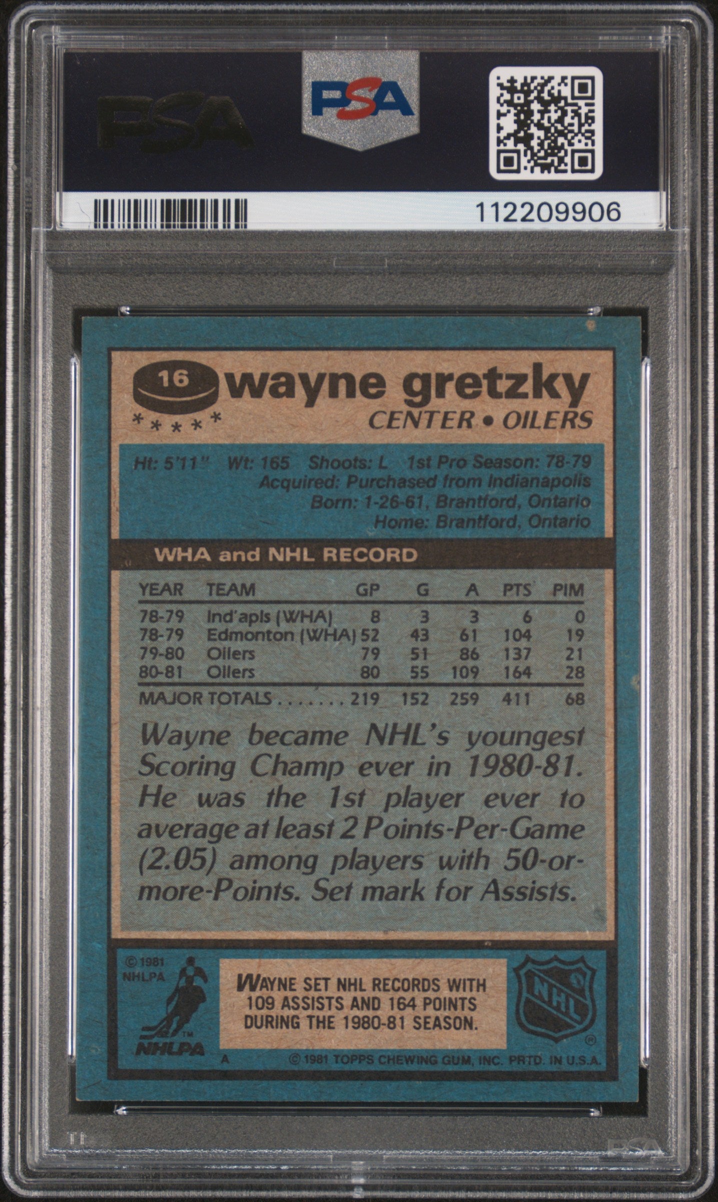 1981 Topps Wayne Gretzky #16 PSA 8