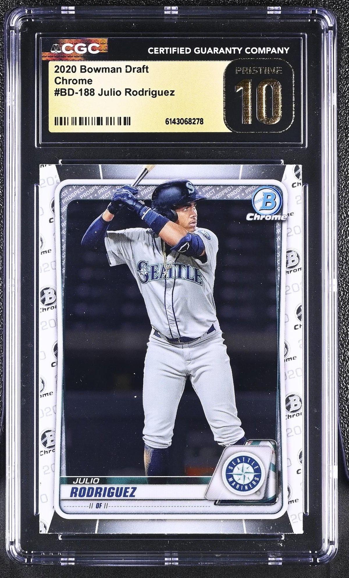2020 Bowman Draft Chrome #BD-188 Julio Rodriguez CGC 10