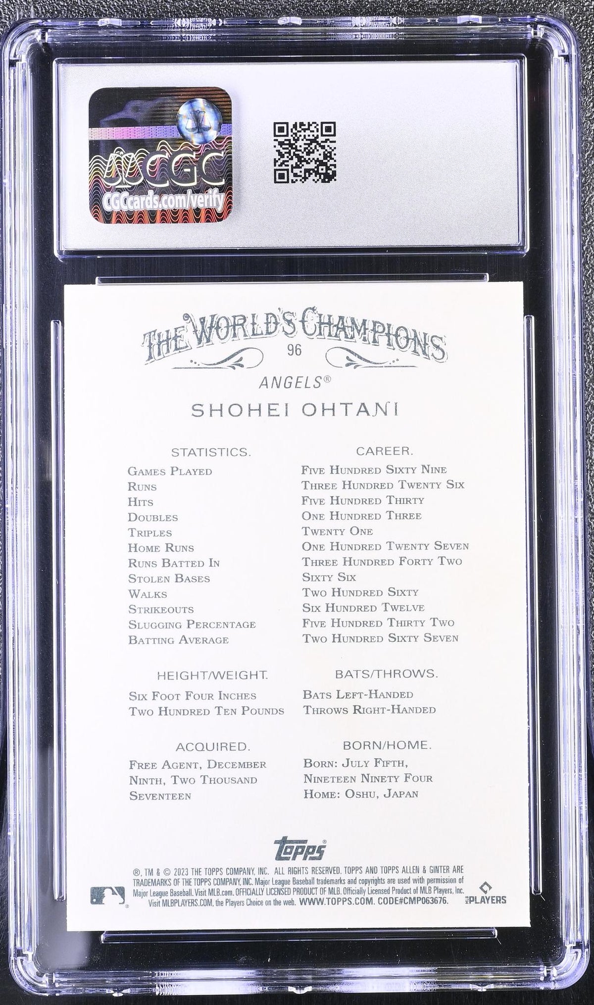2023 Allen & Ginter #96 Shohei Ohtani CGC 9