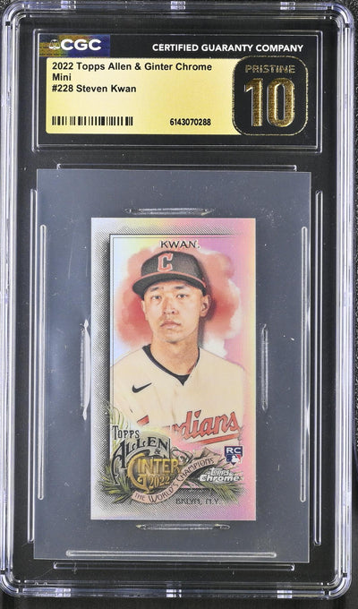 2022 Topps Allen & Ginter Chrome Steven Kwan #228 CGC Pristine 10