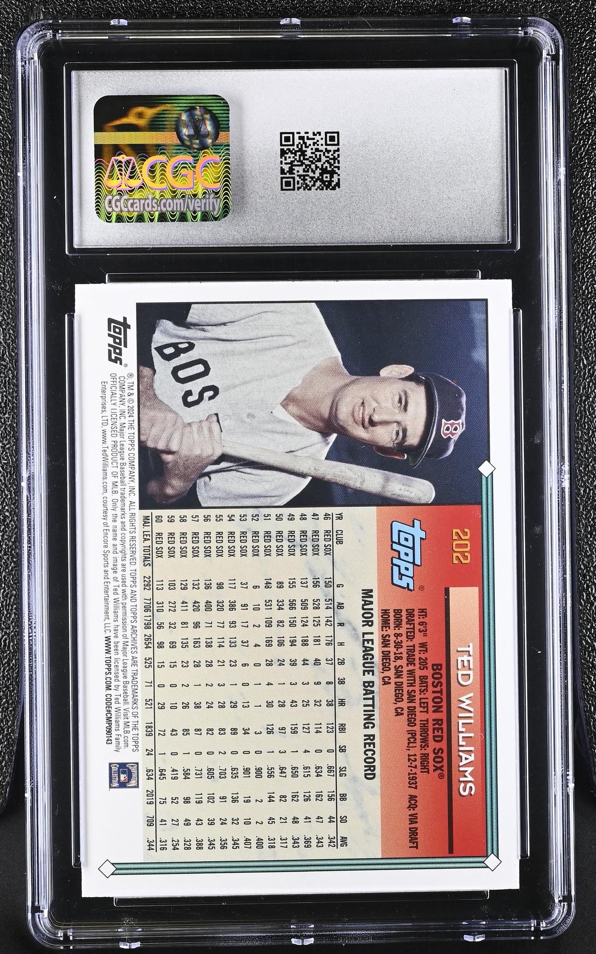 2024 Topps Archives #202 Ted Williams CGC 10