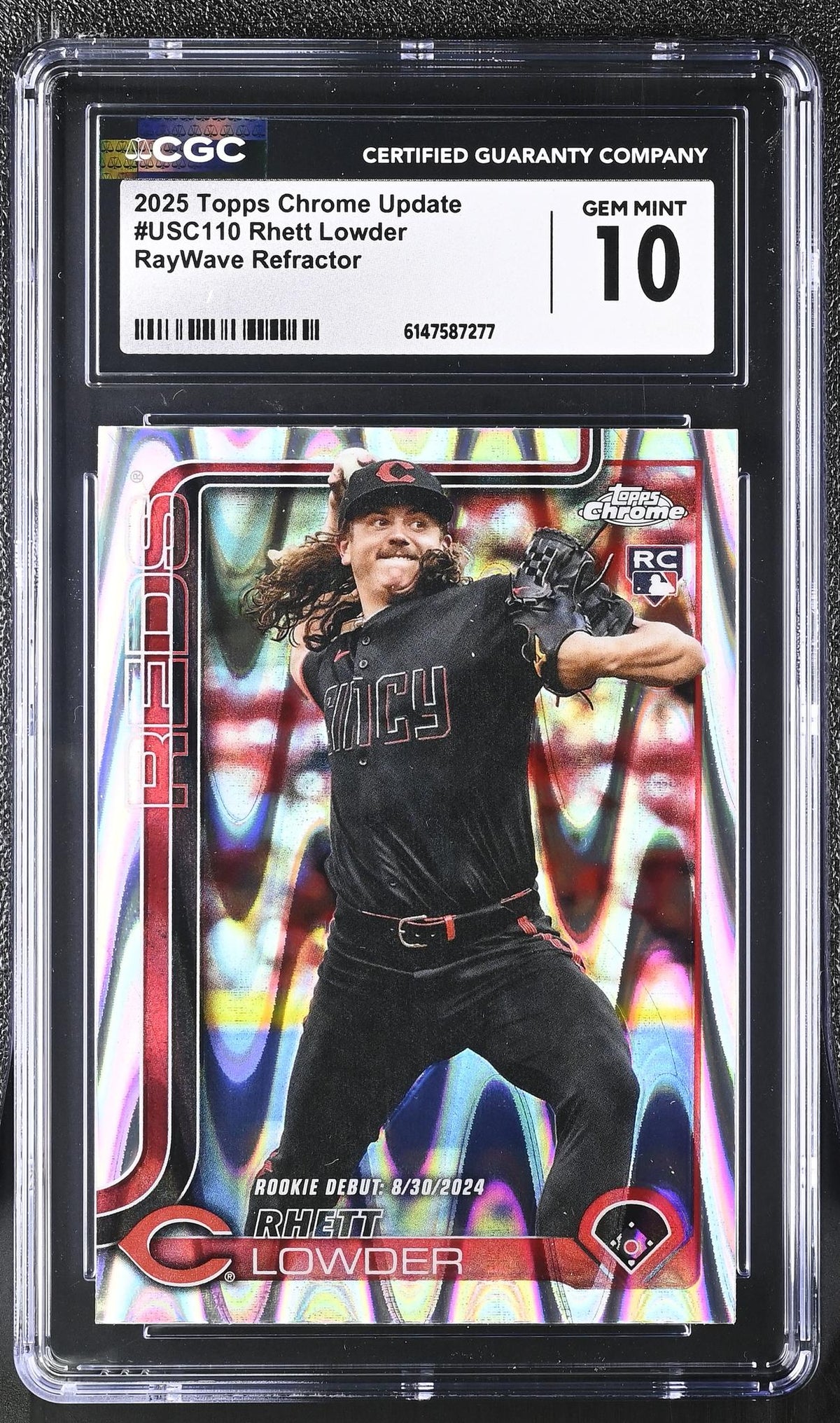 2025 Topps Chrome #USC110 Rhett Lowder RayWave Refractor CGC 10