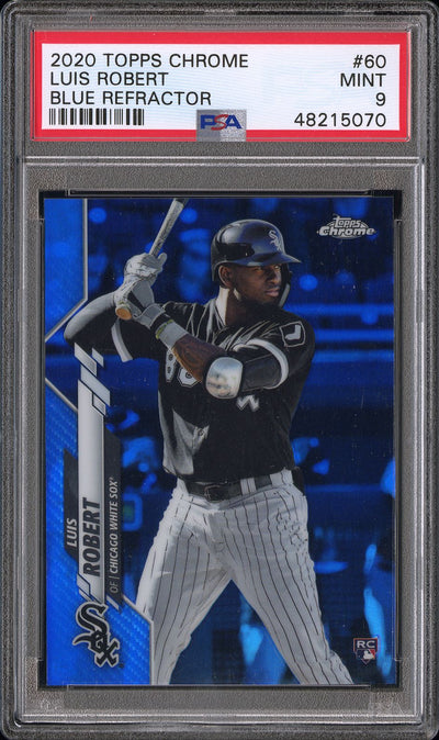 2020 Topps Chrome Blue Refractor Luis Robert #60 /150 PSA 9