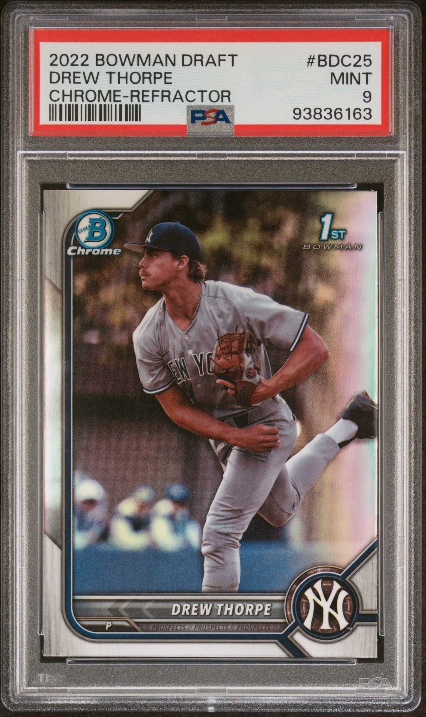 2022 Bowman Chrome Draft Refractor Drew Thorpe #BDC25 PSA 9